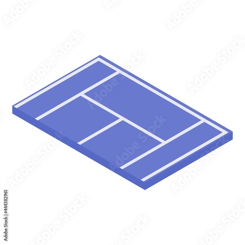 Tennis field icon isometric vector. Part blue tennis court. Sport concept