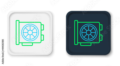 Line Video graphic card icon isolated on white background. Colorful outline concept. Vector