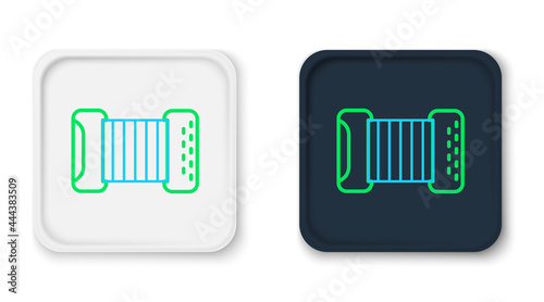 Line Musical instrument accordion icon isolated on white background. Classical bayan, harmonic. Colorful outline concept. Vector