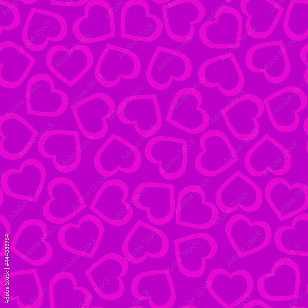Seamless hearts on a pink background. Gift wrap. Print for clothes.