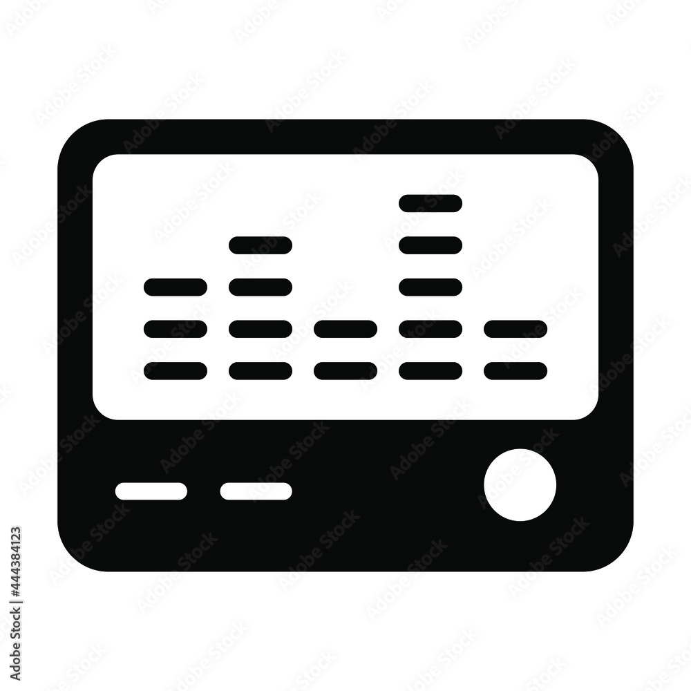 Audio player vector Icon- Glyph style high quality vector illustration. Audio player vector Icon- Glyph style high quality vector illustration.