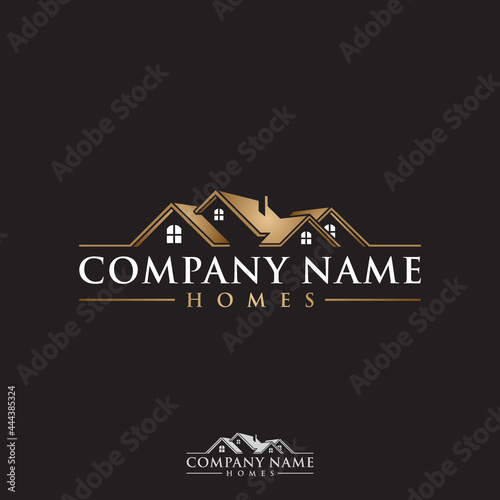 luxury home logo, real estate logo icon, design template