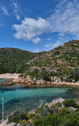 Cala Brigantina beach, little cove in Caprera island, Sardinia