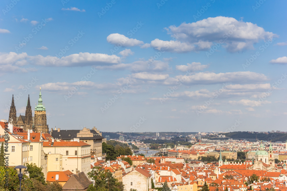 View over the historic castle and old town of Prague, Czech Republic