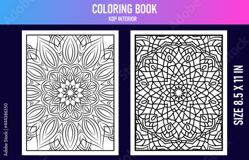 Hand-drawn coloring book interior ,Kdp interior coloring book mandala vector bundle