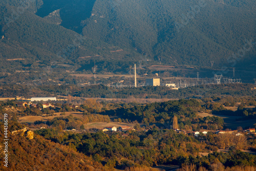 Valle de Tobalina Burgos), central nuclear de Sta. María de Garoña al fondo photo