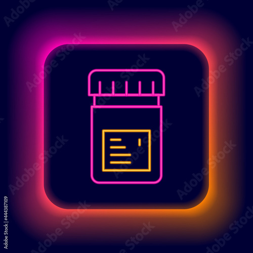 Glowing neon line Biologically active additives icon isolated on black background. Colorful outline concept. Vector