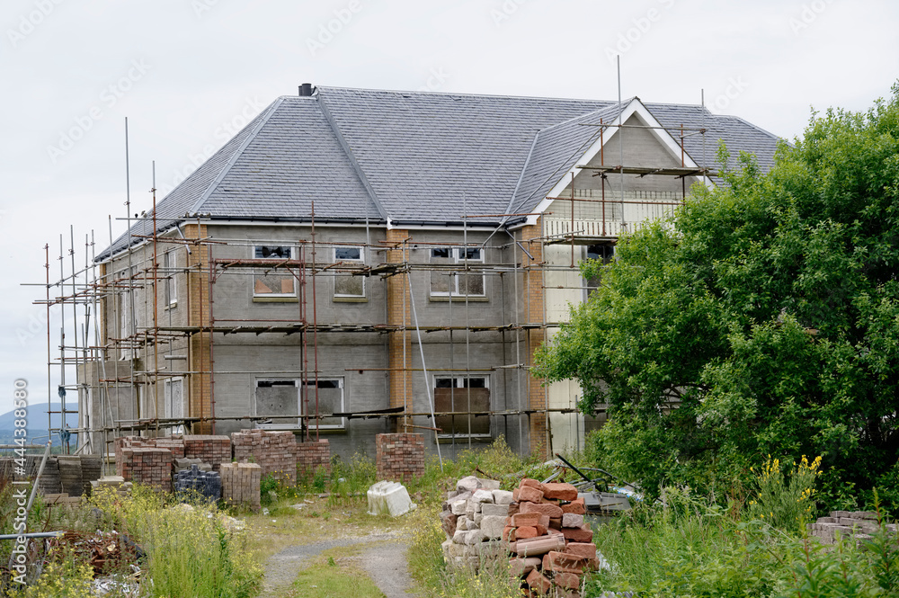 Luxury new house being built in rural countryside Luxury new house being built in rural countryside