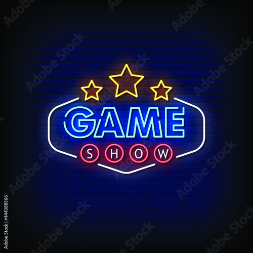 Game Show Neon Signs Style Vector