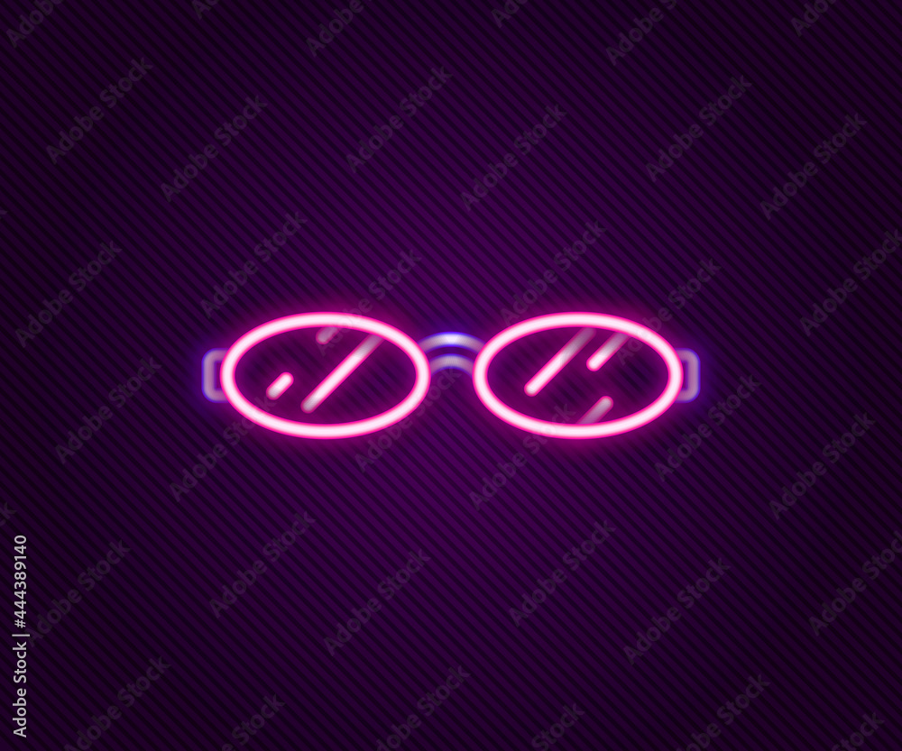 Glowing neon line Eyeglasses icon isolated on black background. Colorful outline concept. Vector Glowing neon line Eyeglasses icon isolated on black background. Colorful outline concept. Vector