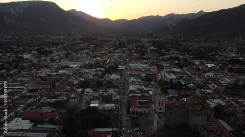Toma aerea del atardecer en Autlan de Navarro Jalisco Mexico