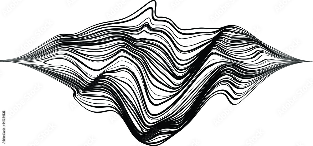 Obraz premium Design elements . Abstract Vector Striped Geometric Background, horizontal hand drawn wavy lines pattern .
