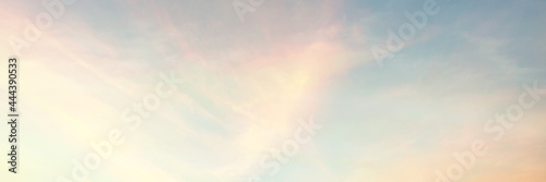 sky panorama Natural colors Evening sky Shine new day for Heaven, The light from heaven from the sky is  mystery, In the twilight golden atmosphere, Modern sheet structure design, New Banner Web 2022 © ruslee