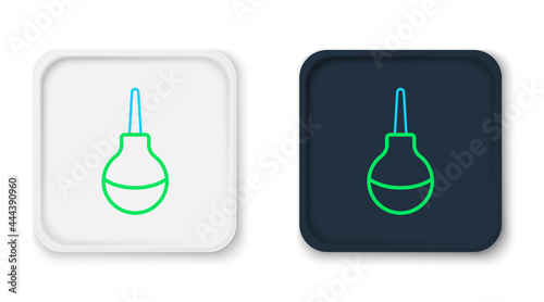 Line Enema icon isolated on white background. Enema with a plastic tip. Medical pear. Colorful outline concept. Vector