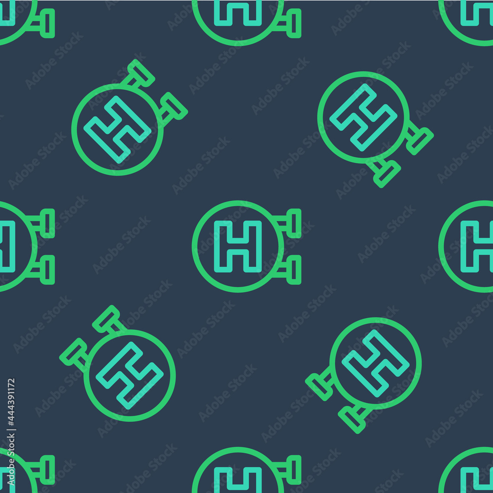 Line Hospital signboard icon isolated seamless pattern on blue background. Vector Line Hospital signboard icon isolated seamless pattern on blue background. Vector