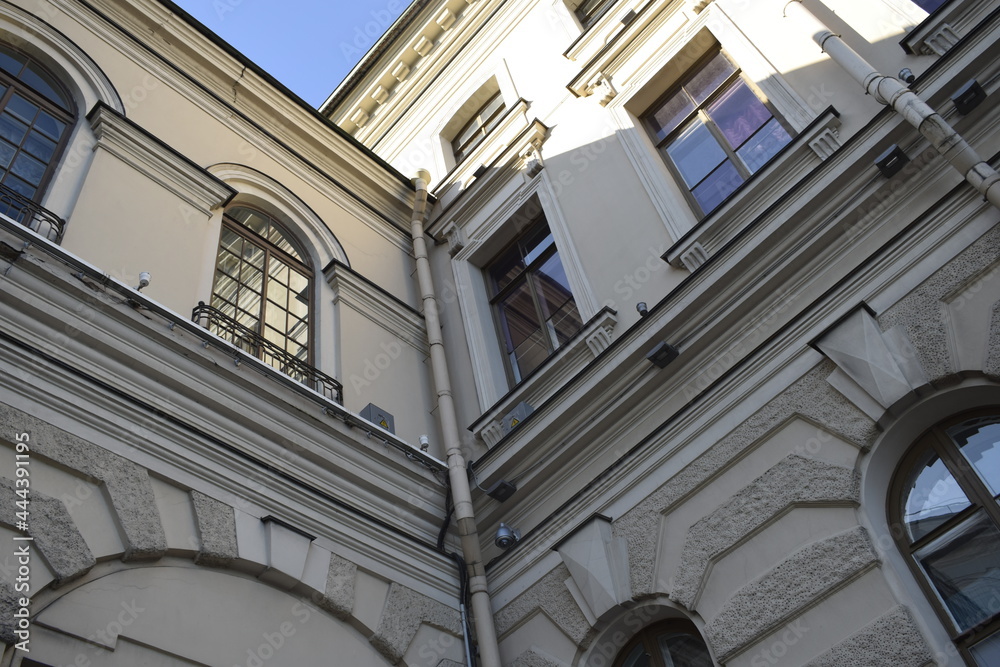 details of the facade of the building