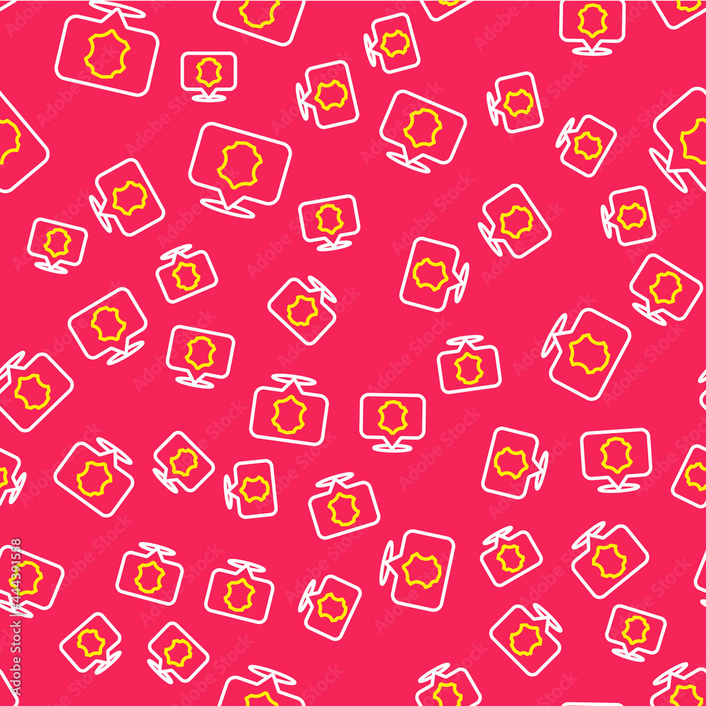 Line Leather icon isolated seamless pattern on red background. Vector Line Leather icon isolated seamless pattern on red background. Vector