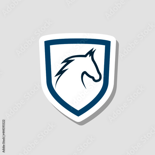Horse head logo design isolated on gray background