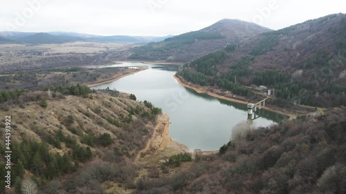 Aerial view of Krasava Reservoir, Pernik Region, Bulgaria photo