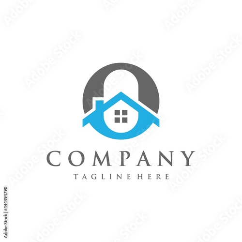 House logo template design, letter "O" is designed to be a symbol or Icon of a vector house.
