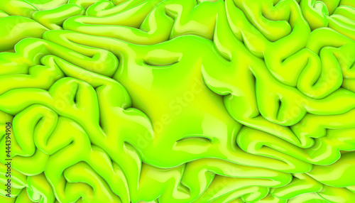 3d brain texture in green stretched 