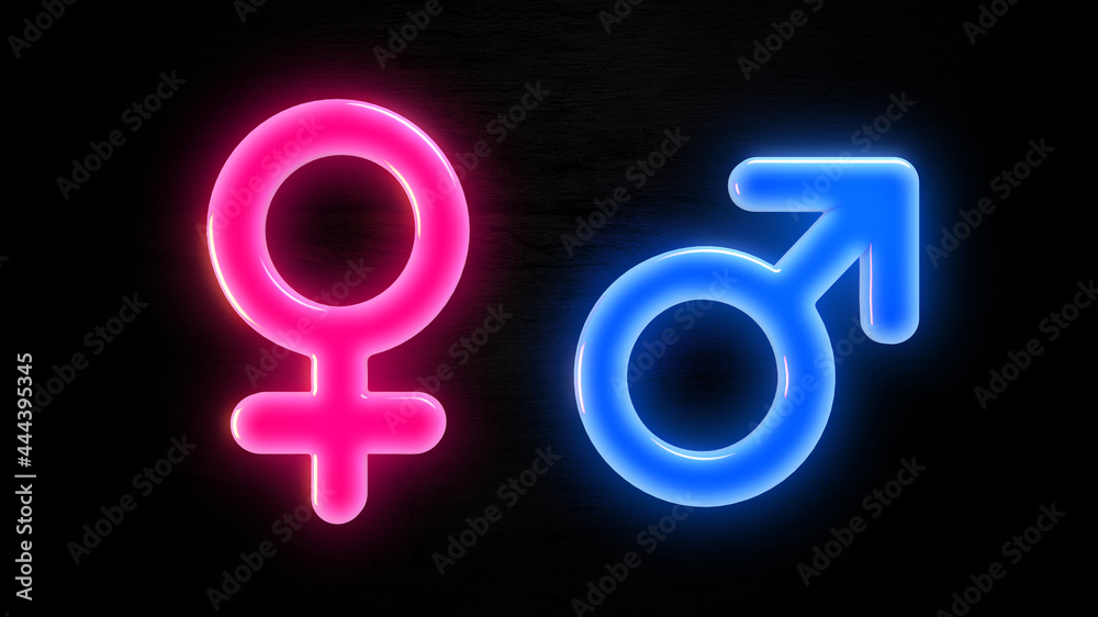 Male female gender symbol in pink and blue Male female gender symbol in pink and blue