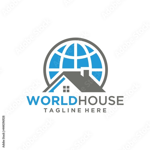 World house logo template, creative world logo Vector