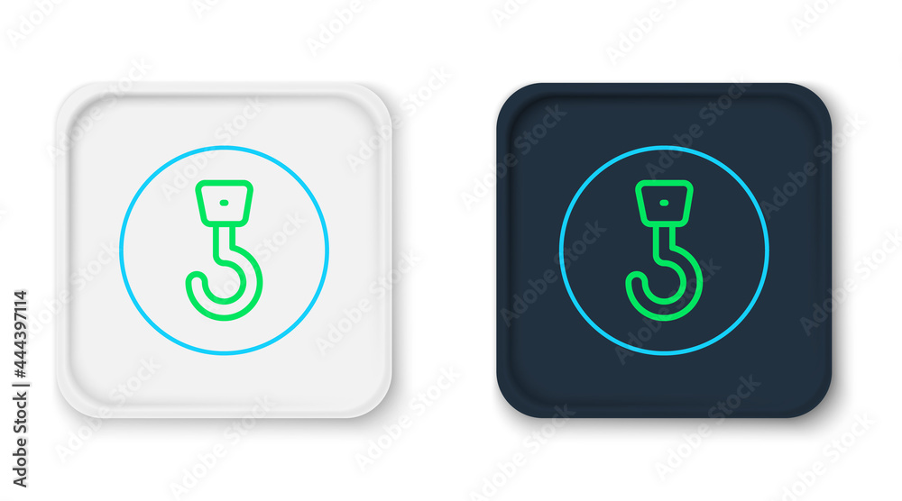 Line Industrial hook icon isolated on white background. Crane hook icon. Colorful outline concept. Vector Line Industrial hook icon isolated on white background. Crane hook icon. Colorful outline concept. Vector