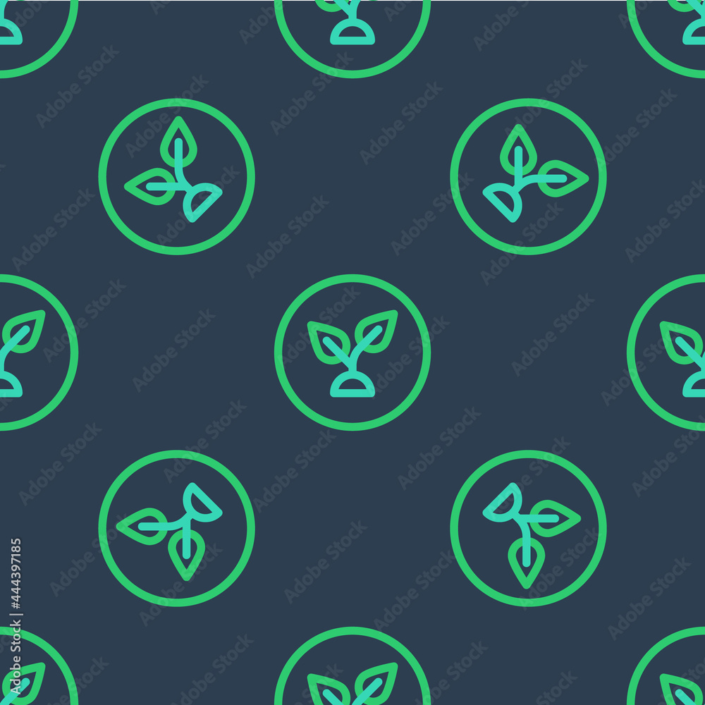 Line Plant based icon isolated seamless pattern on blue background. Vector Line Plant based icon isolated seamless pattern on blue background. Vector
