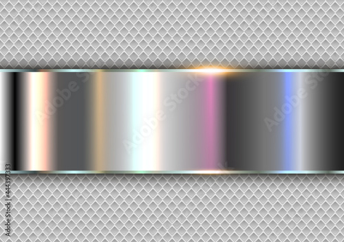 Silver polished steel texture background, shiny chrome metallic, 3d vector metal design.