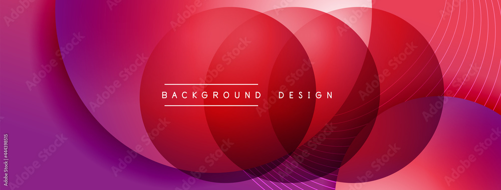 Gradient circles with shadows. Vector techno abstract background. Modern overlapping forms wallpaper background, design template Gradient circles with shadows. Vector techno abstract background. Modern overlapping forms wallpaper background, design template