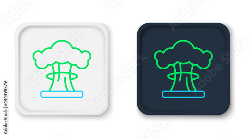 Line Nuclear explosion icon isolated on white background. Atomic bomb. Symbol of nuclear war, end of world. Colorful outline concept. Vector
