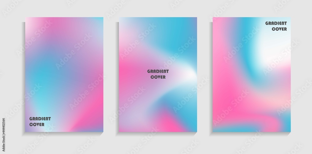 Set Of Blur Vibrant Gradient Mesh Background. Can Be Used For Banner, Cover Or Presentation Template.