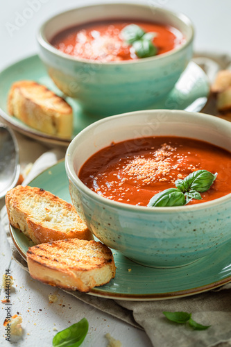Delicious tomato soup with ...