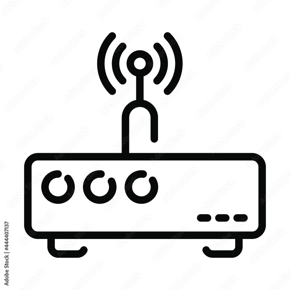 Router vector line Icon- Modern style high quality vector illustration. Router vector line Icon- Modern style high quality vector illustration.