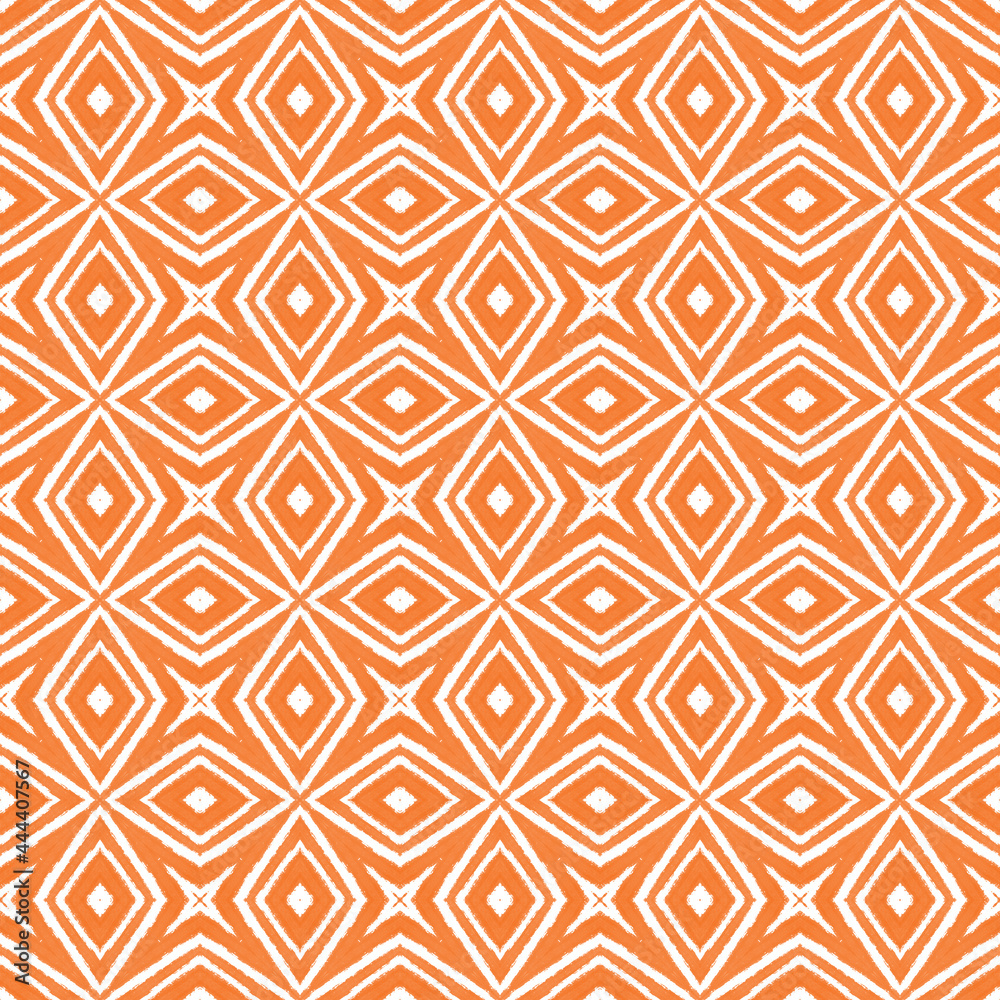 Geometric seamless pattern. Orange symmetrical Geometric seamless pattern. Orange symmetrical