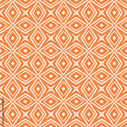 Geometric seamless pattern. Orange symmetrical