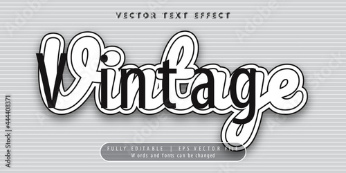 Text effects 3d vintage, editable text style