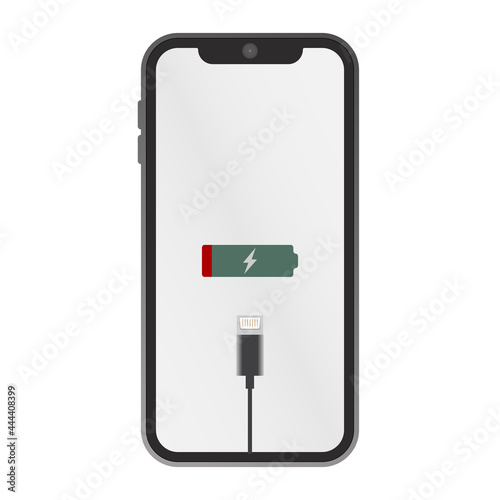 Phone with low battery charge display mockup