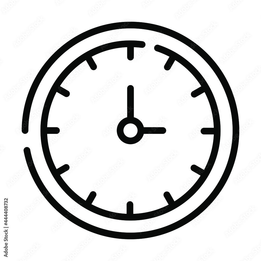Clock vector line Icon- Modern style high quality vector illustration. Clock vector line Icon- Modern style high quality vector illustration.