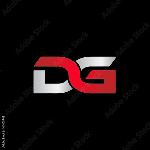 Red and Silver DG Logo Creative Modern Minimal Alphabet D G Initial Letter Mark Monogram Editable in Vector Format