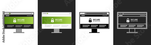 Modern display and screen with encryption ssl website