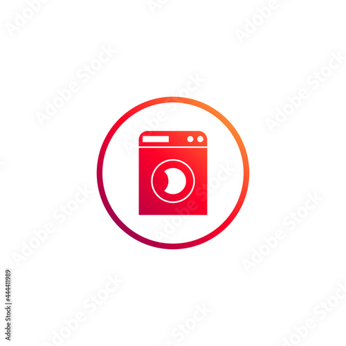 Washing machine icon. Vector Illustration for mobile concept and web design.