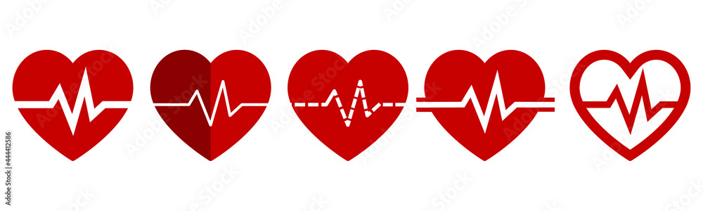 Heart pulse icons set. Modern flat design. Heart pulse icons set. Modern flat design.