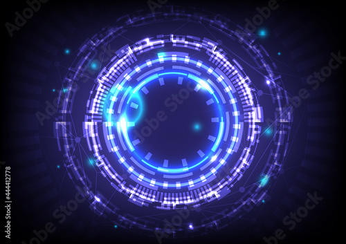 Wallpaper Mural Circuit infographic. Element of computer data. Abstract hologram hi-tech background. Virtual reality technology electric innovation. Head-up display interface. Futuristic Sci-Fi glowing HUD circle Torontodigital.ca