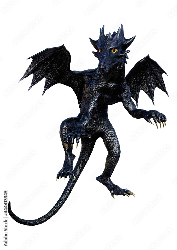 3D Rendering Fairy Tale Dragon on White 3D Rendering Fairy Tale Dragon on White