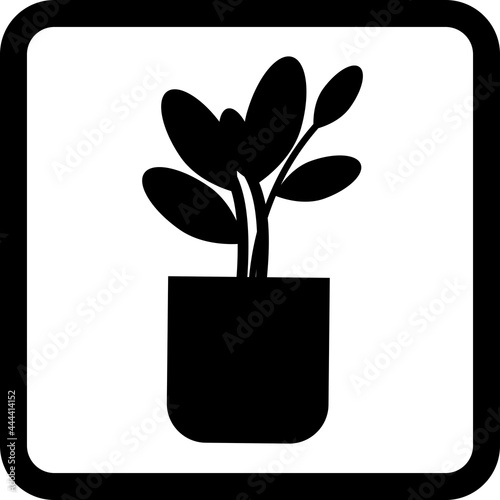 Icon of a plant with square frame. Flat and modern design. © Rodrigo