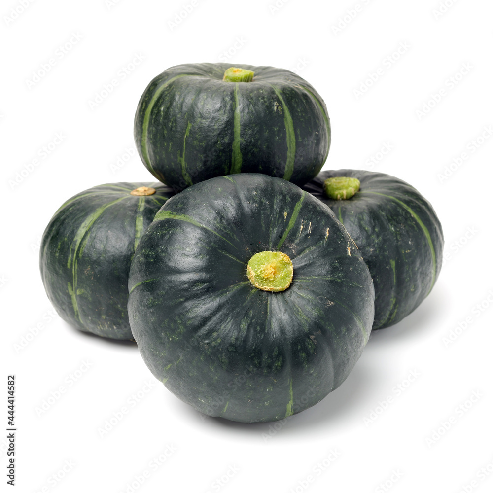 Green mini pumpkin isolated on the white background . Green mini pumpkin isolated on the white background .