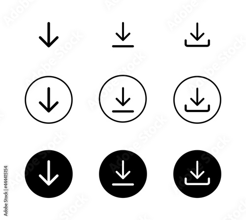 Free Download Download line icon set, Download symbol vector for web	 - GFXLoad