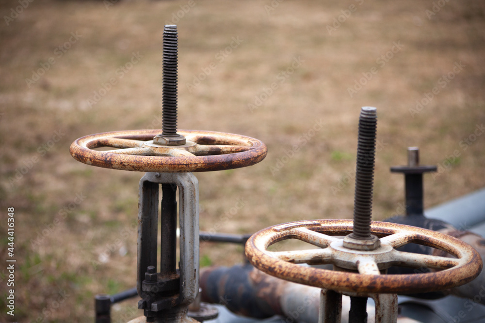 Valves on pipes. Hot water supply. Pipes with pressure regulators. Valves on pipes. Hot water supply. Pipes with pressure regulators.